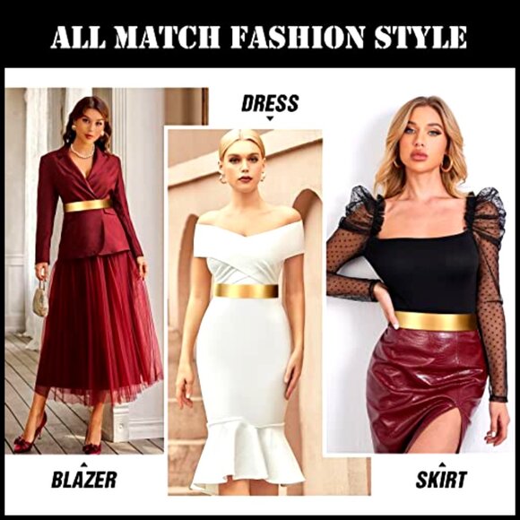 Mirror Chain Belt Adjustable Metallic Waistband Shiny Polished Y2K Elegant